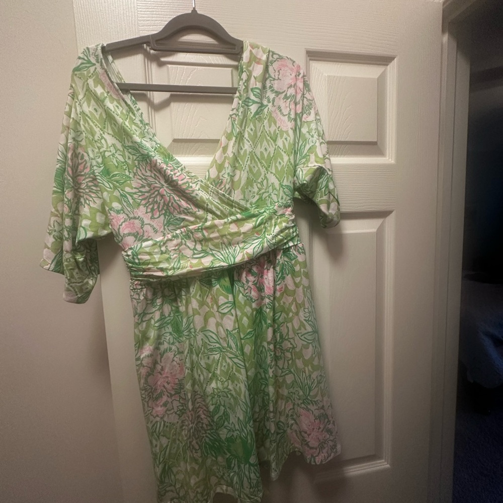 Lilly Pulitzer Green and Pink Floral Romper